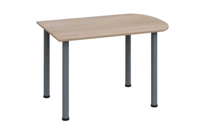 EJ 28 - 12 přístavba jednací, kovová podnož stříbrná, síla desky 25 mm, široká 1200 mm, dub bardolino