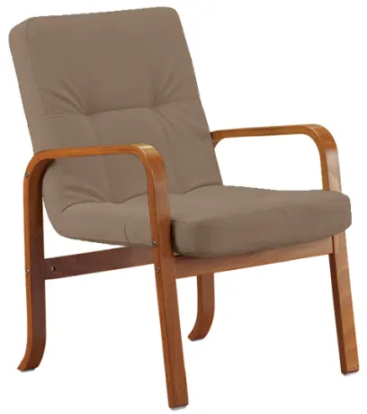 RO - 10 křeslo čalouněné látkou Bora, dřevěné BORA 24 - látka béžová