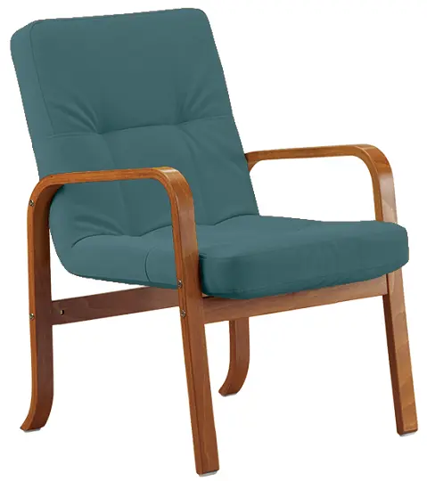 RO - 10 křeslo čalouněné látkou Bora, dřevěné BORA 57 - látka tyrkysová