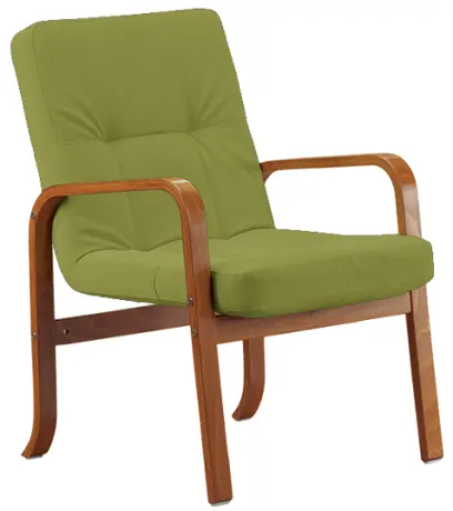 RO - 10 křeslo čalouněné látkou Bora, dřevěné BORA 38 - látka kiwi