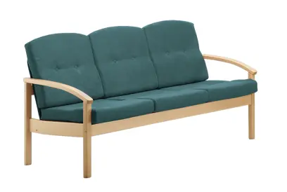 RO - 03 trojkřeslo čalouněné látkou Bora, dřevěné BORA 57 - látka tyrkysová