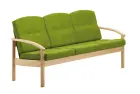 RO - 03 trojkřeslo čalouněné látkou Bora, dřevěné BORA 38 - látka kiwi
