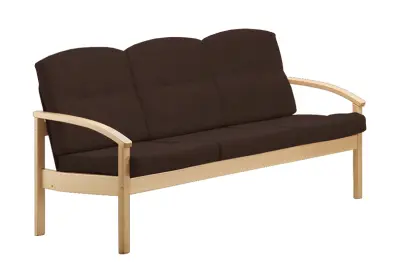 RO - 03 trojkřeslo čalouněné látkou Bora, dřevěné BORA 74 - látka tm.hnědý melír