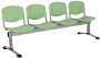 CLA - 4, plastová lavice do čekárny, 4-sedák, zelinkavá, kostra stříbrná