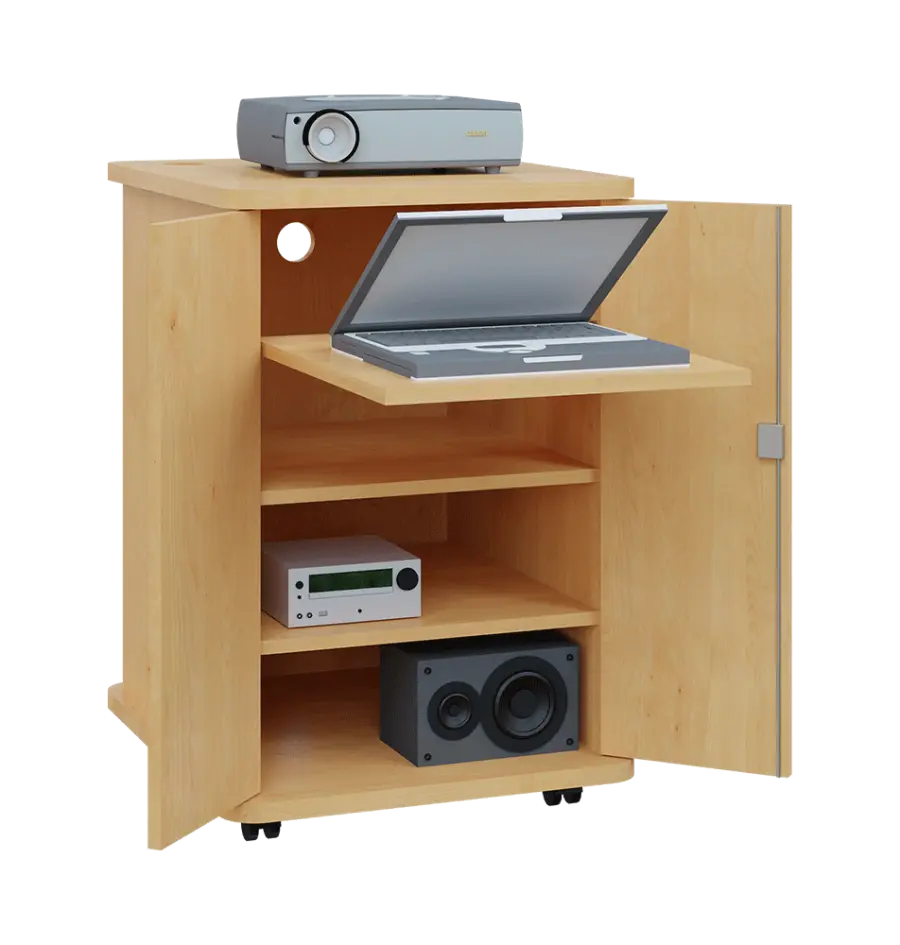 UNI - 65 skříňka pod kancel. techniku s výs. policí lamino - javor horský