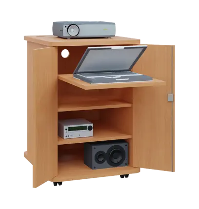 UNI - 65 skříňka pod kancel. techniku s výs. policí lamino - buk Royal