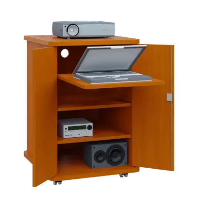 UNI - 65 skříňka pod kancel. techniku s výs. policí lamino - třešeň šumavská