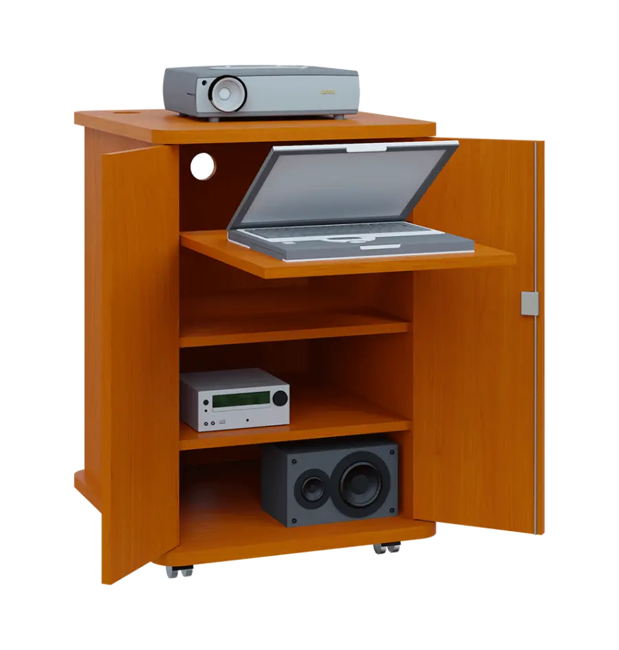 UNI - 65 skříňka pod kancel. techniku s výs. policí lamino - třešeň šumavská