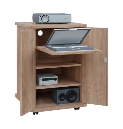 UNI - 65 skříňka pod kancel. techniku s výs. policí lamino - dub bardolino