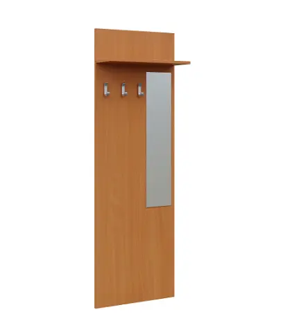 VN - 04 stěna věšáková 600x220x1800 mm, zrcadlo, 3-háček Laura, lamino - buk Royal