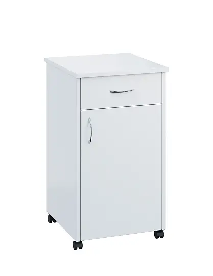 NSL - 14 stolek noční k lůžku, pravostranný, lamino - bílá