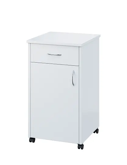 NSL - 14 stolek noční k lůžku, levostranný, lamino - bílá