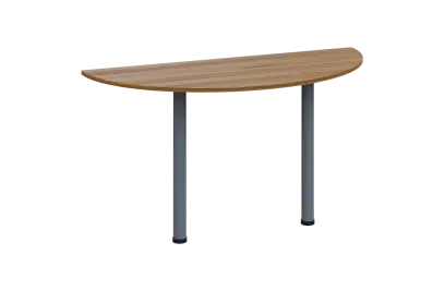 EJC 2 - 140 přístavba jednací, kovová podnož stříbrná, síla desky 25 mm, široká 1400 mm, ořech světlý