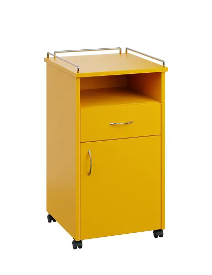 NSL - 13 KO stolek noční k lůžku, pravostranný, lamino - žlutá odio