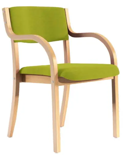 FREYA židle konferenční, kostra dřevěná, koženka zelená Apple