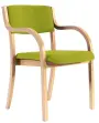 FREYA židle konferenční, kostra dřevěná, koženka zelená Apple