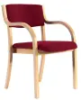 FREYA židle konferenční, kostra dřevěná, látka vínová