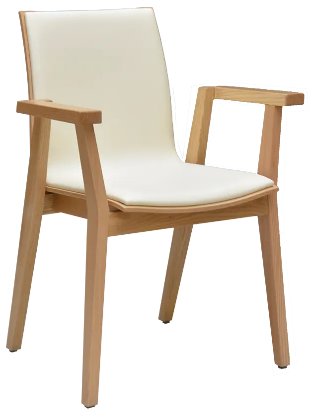 JOLLY židle jídelní čalouněná, rám masiv, ekokůže smetanová