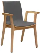 JOLLY židle jídelní čalouněná, rám masiv, látka šedá