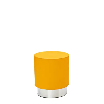 MOON taburet, základna nerez, koženka žlutá