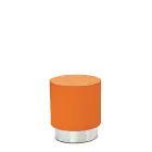 MOON taburet, základna nerez, koženka oranžová