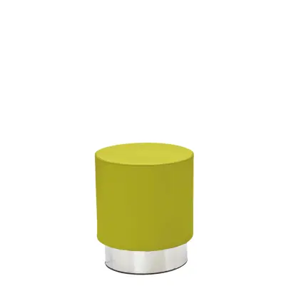 MOON taburet, základna nerez, koženka zelená Apple