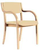 FREYA židle konferenční, kostra dřevěná, koženka světle béžová