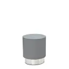 MOON taburet, základna nerez, koženka šedá