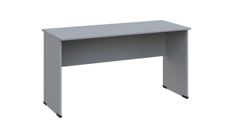 TP 6 - 14 stůl kancelářský, dřevěná podnož, deska 18 mm, široký 1400 mm, šedá