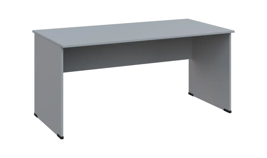 TP 8 - 16 stůl kancelářský, dřevěná podnož, deska 18 mm, široký 1600 mm, šedá