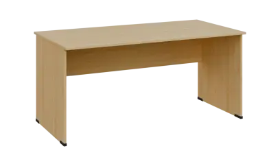 TP 8 - 16 stůl kancelářský, dřevěná podnož, deska 18 mm, široký 1600 mm, javor horský