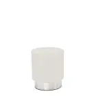 MOON taburet, základna nerez, koženka bílá