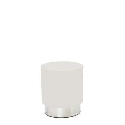 MOON taburet, základna nerez, koženka bílá