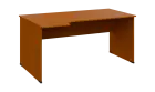 TR 8 - 164 stůl kancelářský, rohový, levý, dřevěná podnož, deska 18 mm, široký 1600 mm, třešeň šumav