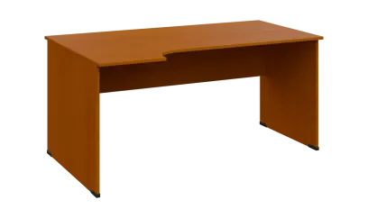 TR 8 - 164 stůl kancelářský, rohový, levý, dřevěná podnož, deska 18 mm, široký 1600 mm, třešeň šumavská