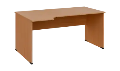 TR 8 - 164 stůl kancelářský, rohový, levý, dřevěná podnož, deska 18 mm, široký 1600 mm, buk royal