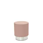 MOON taburet, základna nerez, koženka růžová