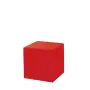 KOSTKA taburet, koženka červená
