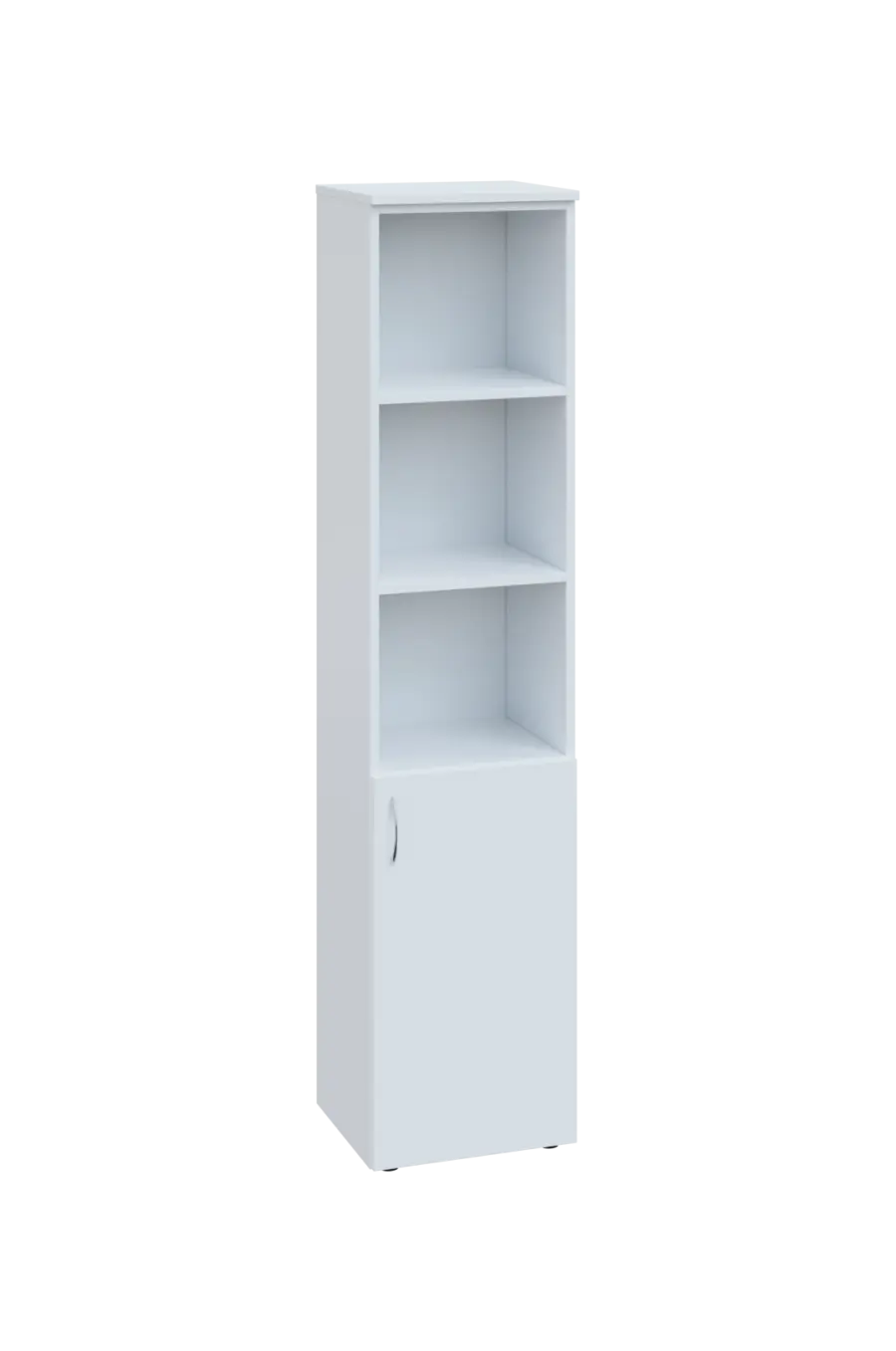 EN 5 - 4DN3  skříň 1-dveřová/otevřená, úzká, pravá lamino - bílá