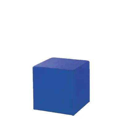 KOSTKA taburet, koženka modrá