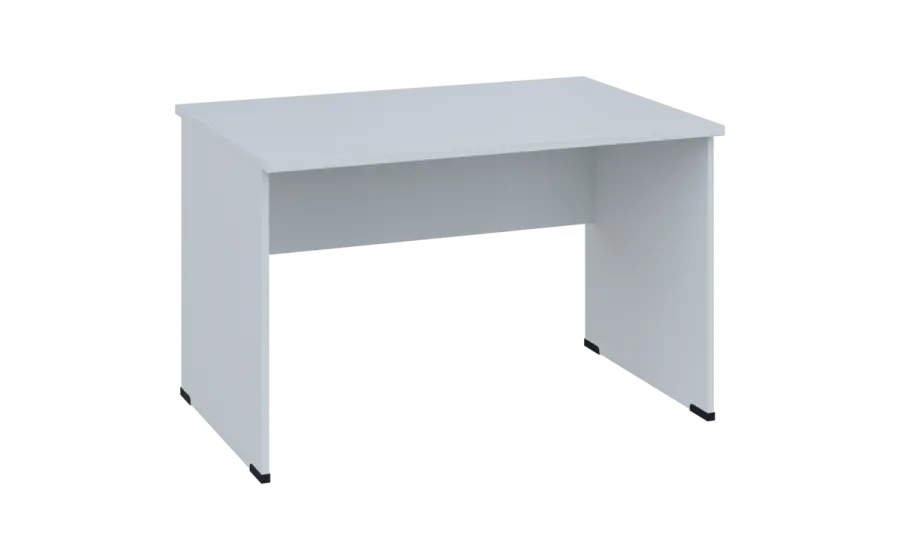 OPL 28 - 12 stůl kancelářský, dřevěná podnož, deska 25 mm, široký 1200 mm, bílá