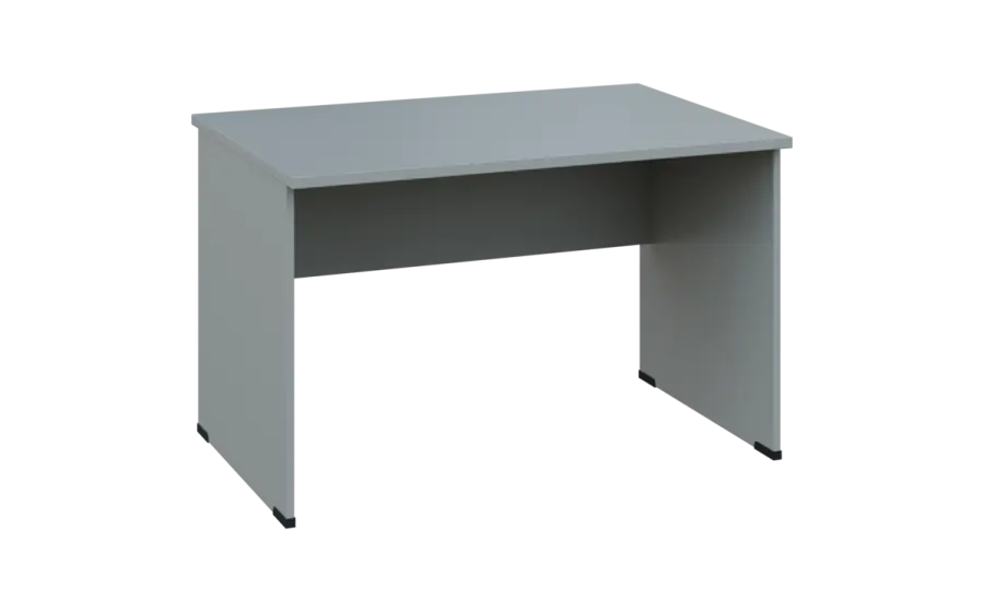 OPL 28 - 12 stůl kancelářský, dřevěná podnož, deska 25 mm, široký 1200 mm, šedá