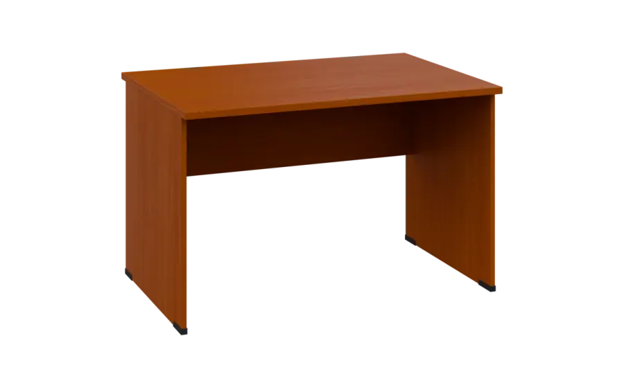 OPL 28 - 12 stůl kancelářský, dřevěná podnož, deska 25 mm, široký 1200 mm, třešeň šumavská