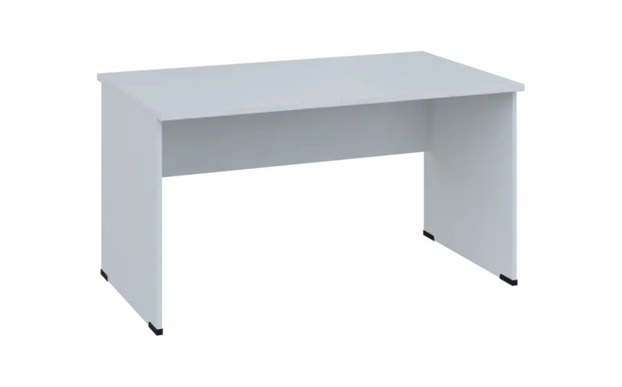 OPL 28 - 14 stůl kancelářský, dřevěná podnož, deska 25 mm, široký 1400 mm, bílá
