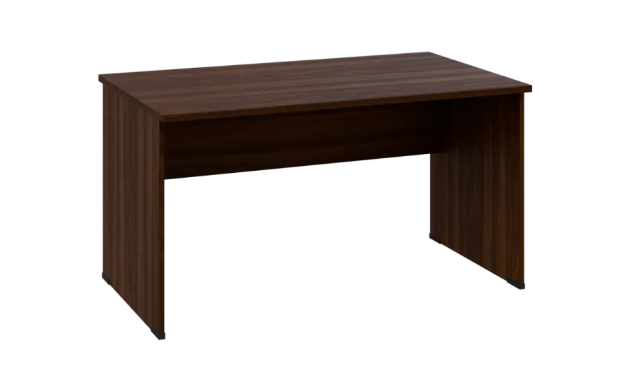 OPL 28 - 14 stůl kancelářský, dřevěná podnož, deska 25 mm, široký 1400 mm, ořech královský