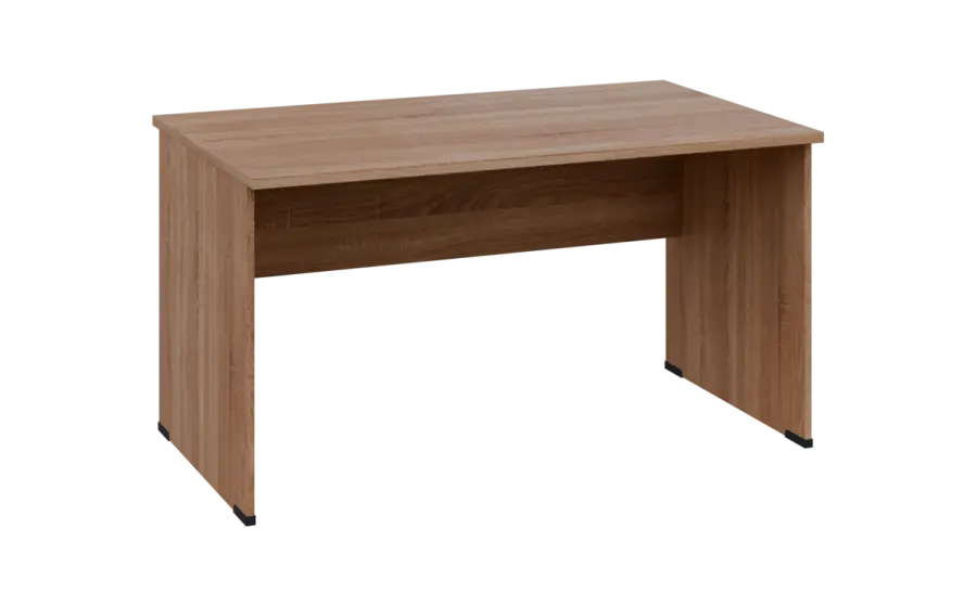 OPL 28 - 14 stůl kancelářský, dřevěná podnož, deska 25 mm, široký 1400 mm, dub bardolino
