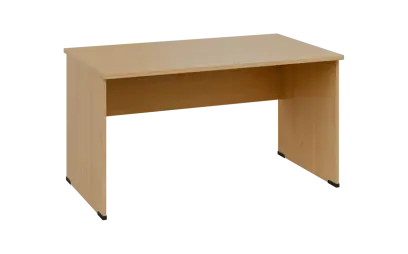 OPL 28 - 14 stůl kancelářský, dřevěná podnož, deska 25 mm, široký 1400 mm, javor horský