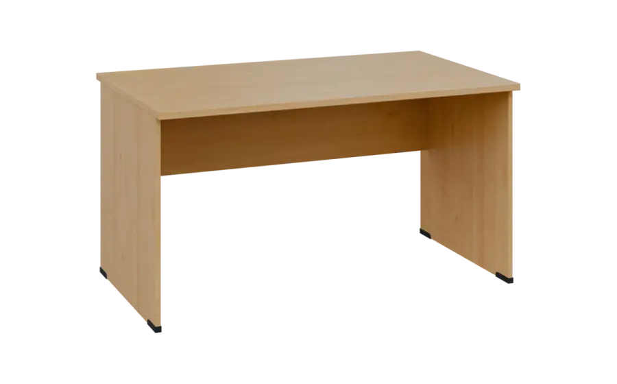 OPL 28 - 14 stůl kancelářský, dřevěná podnož, deska 25 mm, široký 1400 mm, javor horský