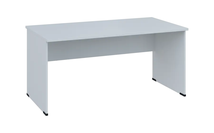 OPL 28 - 16 stůl kancelářský, dřevěná podnož, deska 25 mm, široký 1600 mm, bílá