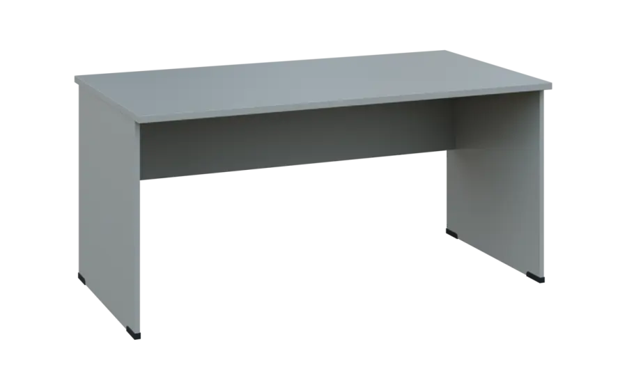 OPL 28 - 16 stůl kancelářský, dřevěná podnož, deska 25 mm, široký 1600 mm, šedá